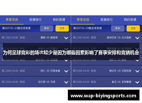 为何足球竞彩的场次较少是因为哪些因素影响了赛事安排和竞猜机会
